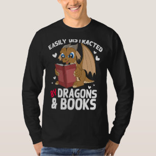 Nerd leicht von Drachen und Büchern abgelenkt buch T-Shirt