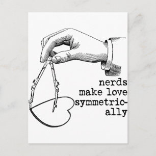 Nerd machen Liebe symmetrisch Postkarte