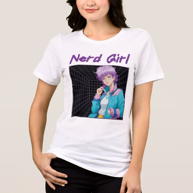Nerd Mädchen  Tri-Blend Shirt (Vorderseite)