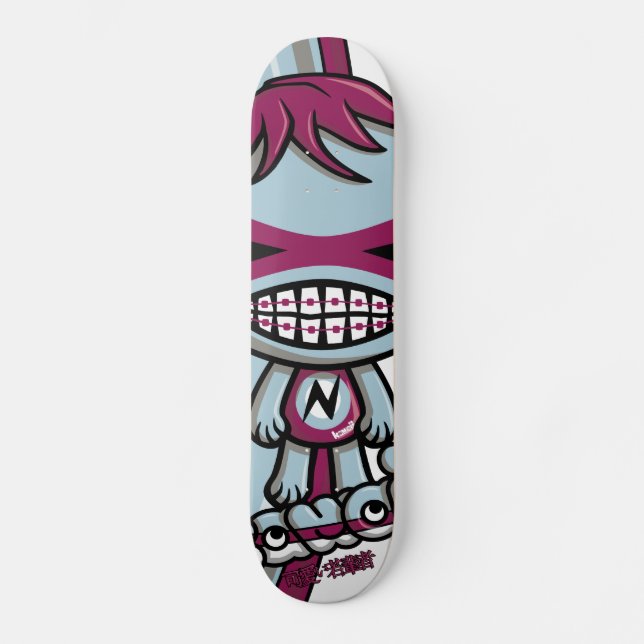 Nerd-Maskottchen Skateboard (Vorderseite)