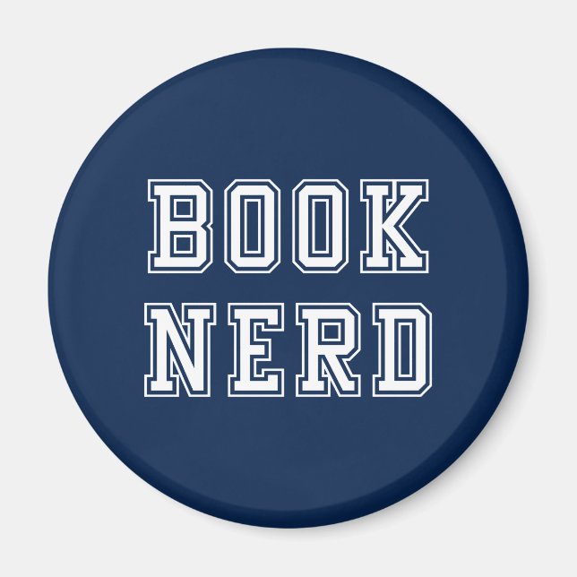 Nerd mit bearbeitbarer Farbe im Stil Magnet (Vorne)