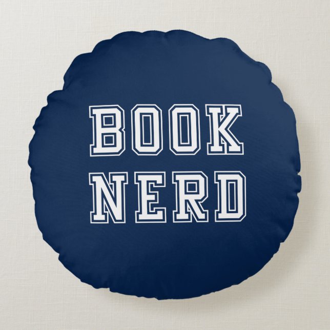 Nerd mit bearbeitbarer Farbe im Stil Rundes Kissen (Vorderseite)