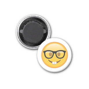 Nerd mit Brille - Emoji Magnet