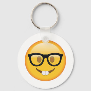 Nerd mit Brille - Emoji Schlüsselanhänger