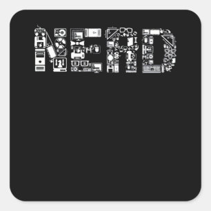 NERD QUADRATISCHER AUFKLEBER