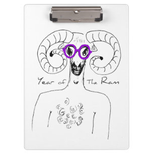 Nerd Ram Aries Chinesische Astrologie Zodiac Clipb Klemmbrett