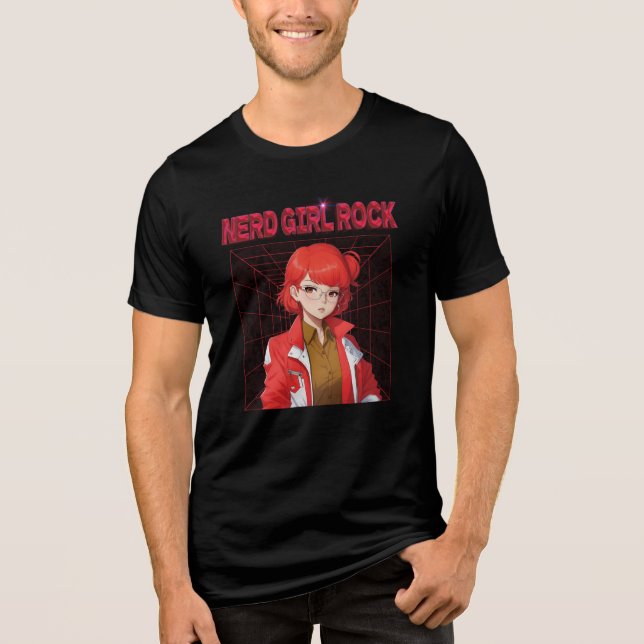 Nerd Rock Mädchen Tri-Blend Shirt (Vorderseite)