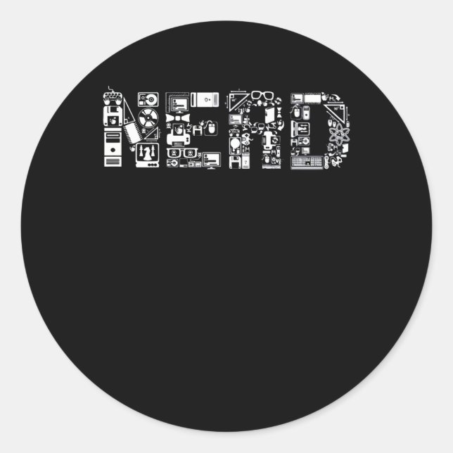 NERD RUNDER AUFKLEBER (Vorderseite)
