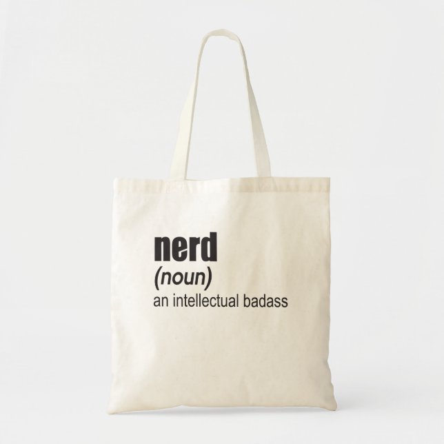 Nerd (Substantiv) Ein intellektueller Badass Tragetasche (Vorne)