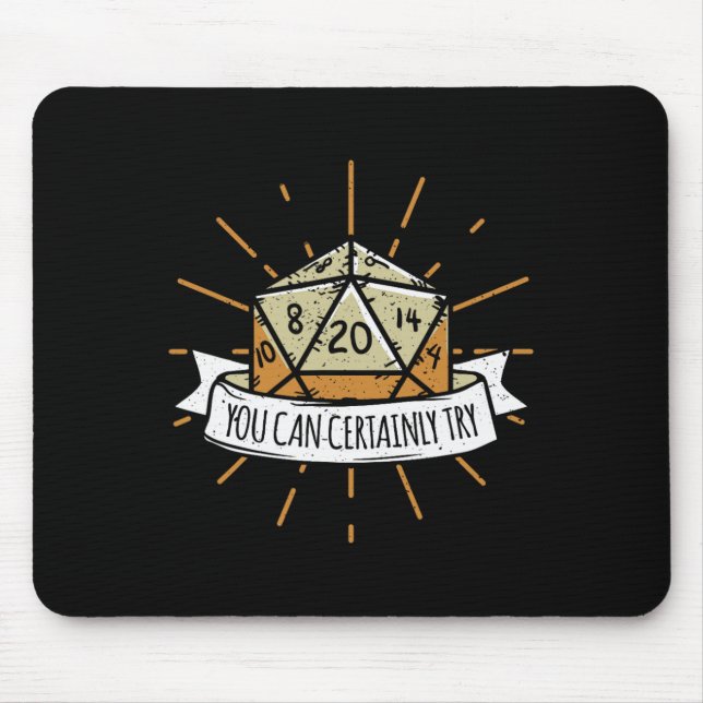 Nerd-Tischspiel-Dungeon, das Sie sicherlich versuc Mousepad (Vorne)