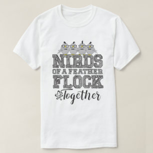 Nerd-Vogel Lustige Nirds mit gleichen Federn flieg T-Shirt