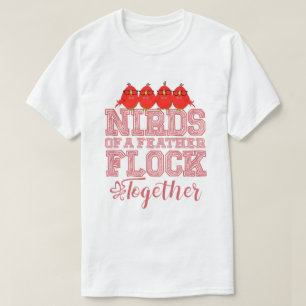 Nerd-Vogel Lustige Nirds mit gleichen Federn flieg T-Shirt