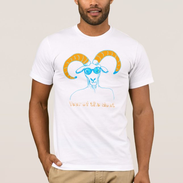 Nerd Ziege für Chinesisches Ziegenfest Jahr Zodiac T-Shirt (Vorderseite)