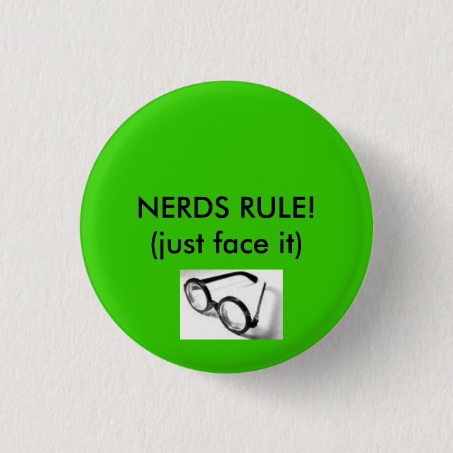 Nerdgläser, NERD-REGEL! (gerade Gesicht es) Button (Vorderseite)