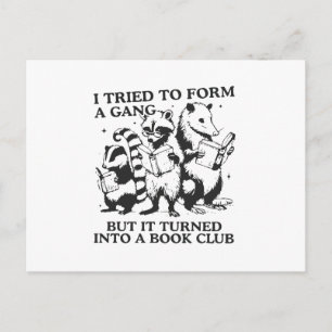 Nerdige Waldtiere Buchclub Illustration Postkarte