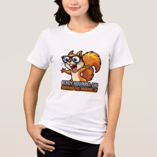 Nerdiger Eichhörnchen-Vater-Parkplatz-Shirt Tri-Blend Shirt