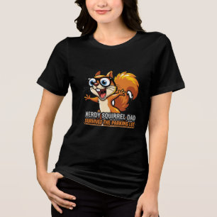 Nerdiger Eichhörnchen-Vater-Parkplatz-Shirt Tri-Blend Shirt