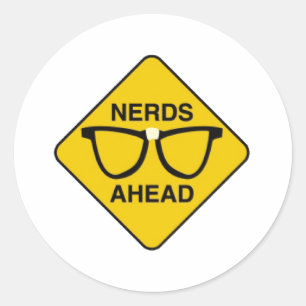 Nerds Ahead Runder Aufkleber