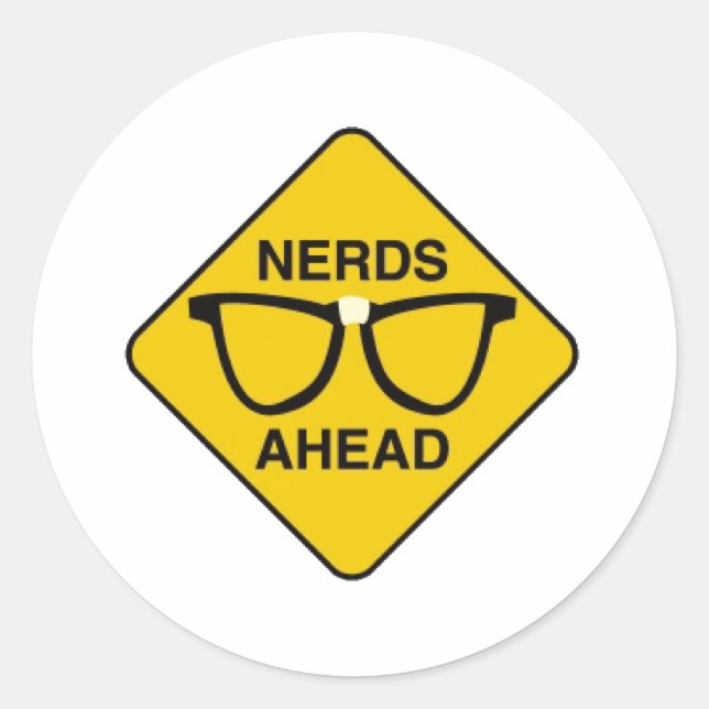 Nerds Ahead Runder Aufkleber (Vorderseite)
