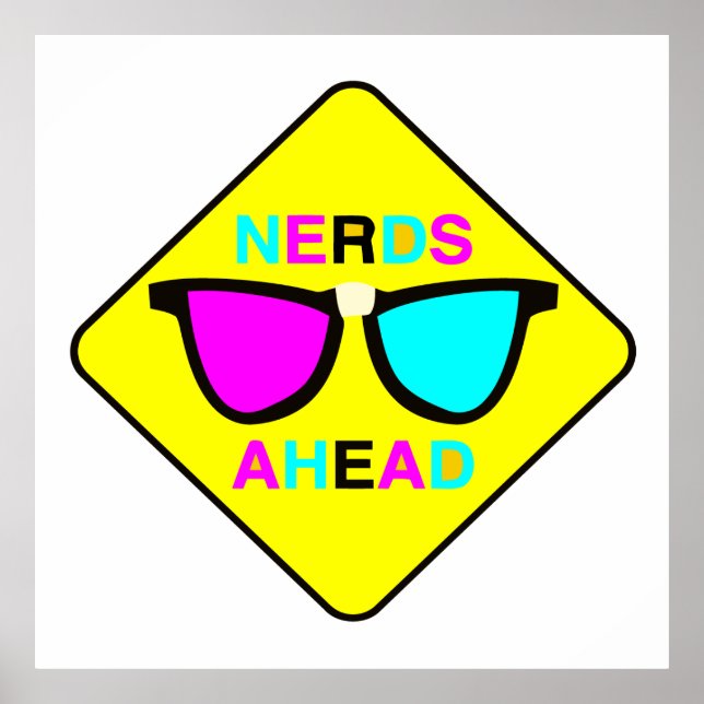 Nerds der Nerd-Zone vor CMYK-Geek Poster (Vorne)