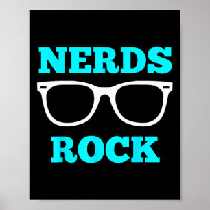 Nerds Rock T-Shirt Gamer Geek Lustig Süße Nerd Blu Poster