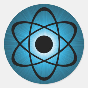 Nerdy Atomhafer, blau Runder Aufkleber