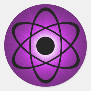 Nerdy Atomhafter, Lila Runder Aufkleber