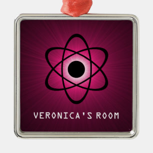 Nerdy Atomic Door Hanger Ornament, rosa Ornament Aus Metall