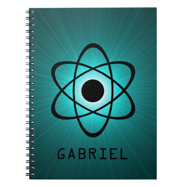 Nerdy Atomic Notebook, Aquamarin Notizblock (Vorderseite)