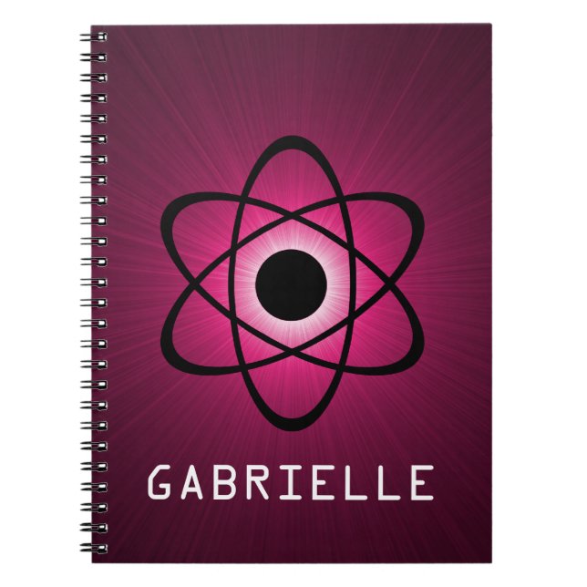 Nerdy Atomic Notebook, rosa Notizblock (Vorderseite)