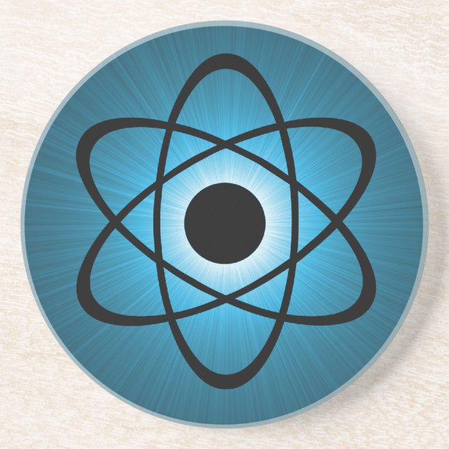 Nerdy Atomic Untersetzer, blau Getränkeuntersetzer (Vorne)