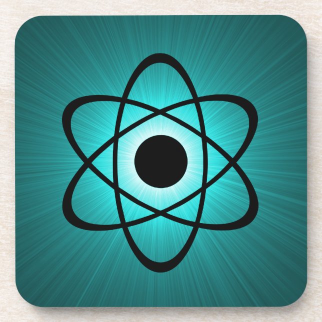Nerdy Atomic Untersetzer Set, Aquamarin (Vorderseite)