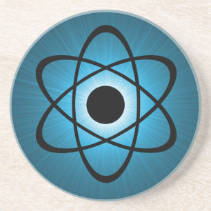 Nerdy AtomUntersetzer, blau Getränkeuntersetzer