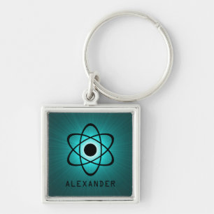 Nerdy Atomy Premium Schlüsselanhänger, Aquamarin Schlüsselanhänger