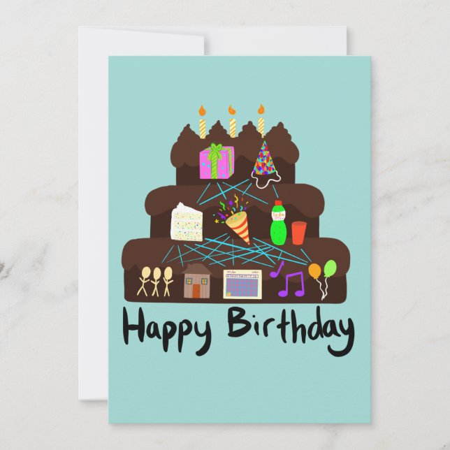 Nerdy Birthday Neural Network Einladung (Vorderseite)