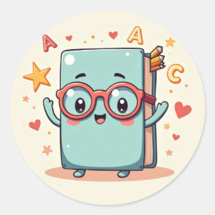 Nerdy Book Buddy – Kawaii Buch Aufkleber