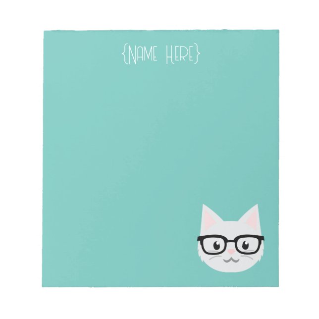 Nerdy Cat Notepad Notizblock (Vorderseite)