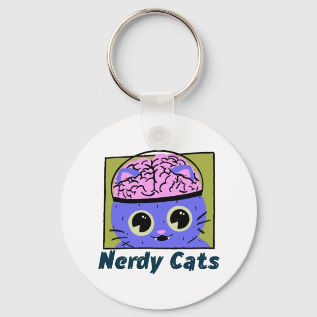 Nerdy Cats, Gehirndesign Schlüsselanhänger (Vorderseite)