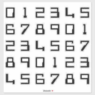 Nerdy Computer-Art-Stellen/Zahlen/Ziffern Aufkleber