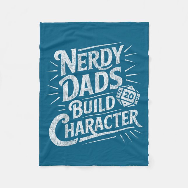 Nerdy Dads Build Character Father Humor  Fleecedecke (Vorderseite)