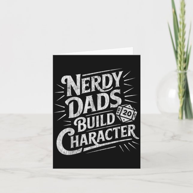 Nerdy Dads Build Character Father Humor  Karte (Vorderseite)