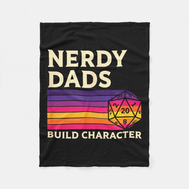Nerdy Dads Build Character, Retro Tabletop Rpg Fat Fleecedecke (Vorderseite)