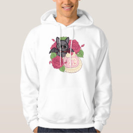 Nerdy Fledermaus und Rose Swiss Roll Hoodie