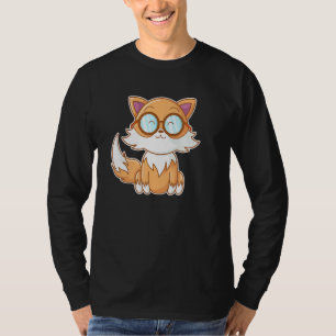 Nerdy Fox mit Brille T-Shirt