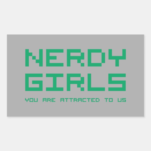 Nerdy Girls 2 Rechteckiger Aufkleber (Vorderseite)