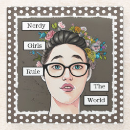 Nerdy Girls regieren die Welt Glasuntersetzer