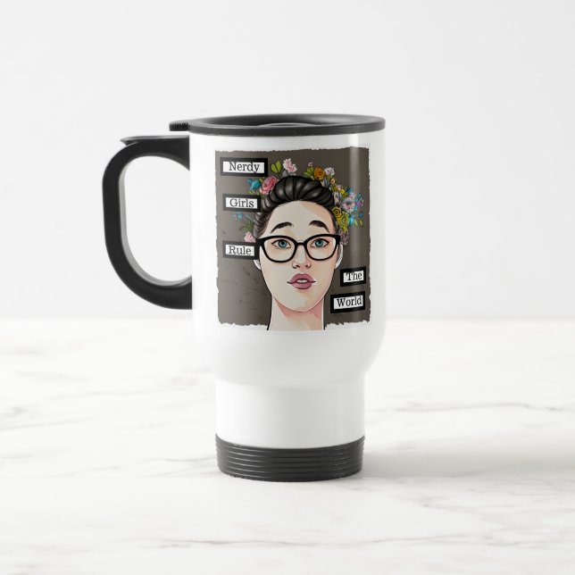 Nerdy Girls regieren die Welt Reisebecher (Links)