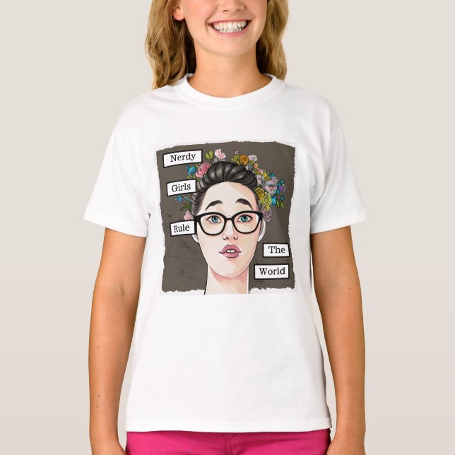 Nerdy Girls regieren die Welt T-Shirt (Vorderseite)