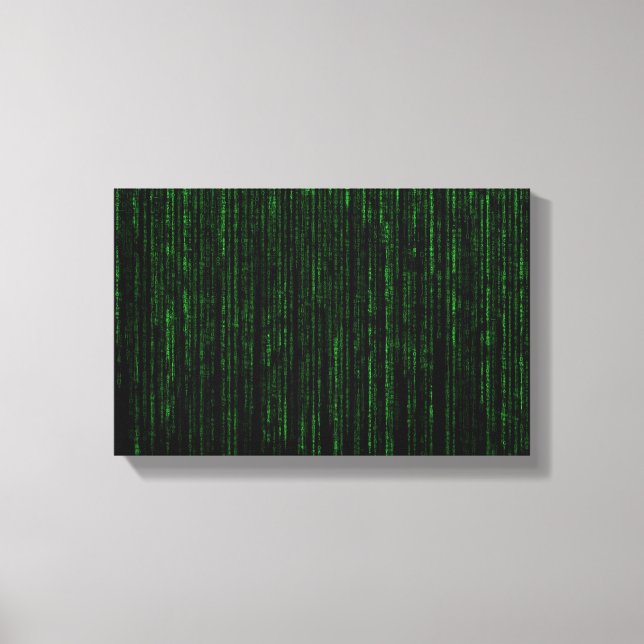Nerdy Green Computer Code Leinwanddruck (Vorderseite)