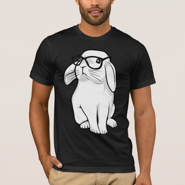 Nerdy Kaninchen-niedliches Häschen-Haustier mit T-Shirt (Vorderseite)